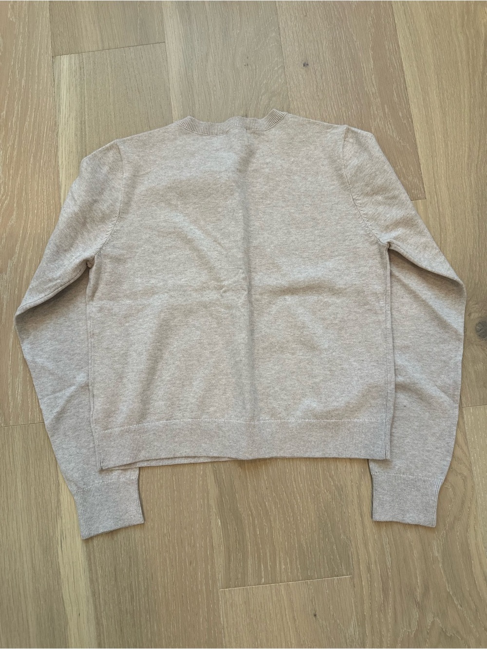 Old Navy Quiet Luxury Classic Cream Crew Neck Button Front Cotton Cardigan Small - Picture 6 of 9
